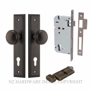 IVER 10838KENTR60KT PADDINGTON KEY-TURN ENTRANCE LOCK KITSET STEPPED PLATE SIGNATURE BRASS