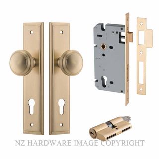 IVER 15338KENTR60KK PADDINGTON KEY-KEY ENTRANCE LOCK KITSET STEPPED PLATE BRUSHED BRASS