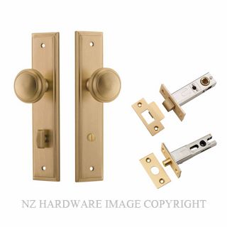 IVER 15338KPRIV60 PADDINGTON PRIVACY LATCH KITSET STEPPED PLATE BRUSHED BRASS