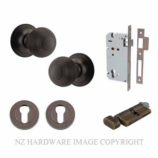 IVER 0221KENTR60KT GUILDFORD KEY-TURN ENTRANCE LOCK KITSET ROUND ROSE SIGNATURE BRASS