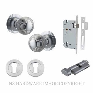 IVER 0225KENTR60KT GUILDFORD KEY-TURN ENTRANCE LOCK KITSET ROUND ROSE BRUSHED CHROME