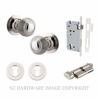 IVER 0228KENTR60KT GUILDFORD KEY-TURN ENTRANCE LOCK KITSET ROUND ROSE POLISHED NICKEL