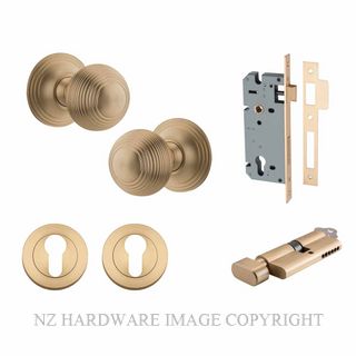 IVER 0254KENTR60KT GUILDFORD KEY-TURN ENTRANCE LOCK KITSET ROUND ROSE BRUSHED BRASS