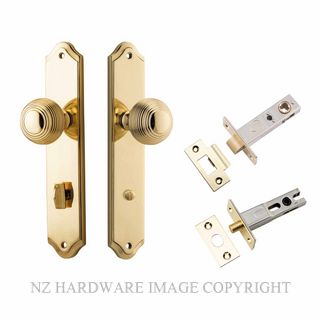 IVER 10330KPRIV60 GUILDFORD PRIVACY LATCH KITSET OVAL PLATE SHOULDERED PLATE POLISHED BRASS