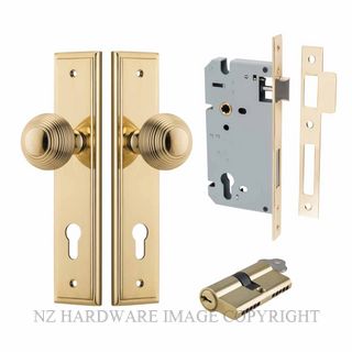 IVER 10342KENTR60KK GUILDFORD KEY-KEY ENTRANCE LOCK KITSET STEPPED PLATE POLISHED BRASS