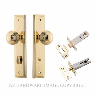 IVER 10342KPRIV60 GUILDFORD PRIVACY LATCH KITSET STEPPED PLATE POLISHED BRASS