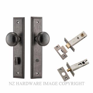 IVER 13838KPRIV60 PADDINGTON PRIVACY LATCH KITSET STEPPED PLATE DISTRESSED NICKEL