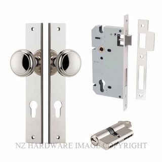 IVER 14320KENTR60KK PADDINGTON KEY-KEY ENTRANCE LOCK KITSET RECTANGULAR PLATE POLISHED NICKEL