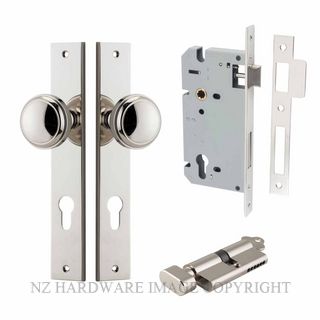 IVER 14320KENTR60KT PADDINGTON KEY-TURN ENTRANCE LOCK KITSET RECTANGULAR PLATE POLISHED NICKEL