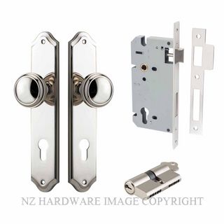 IVER 14326KENTR60KK PADDINGTON KEY-KEY ENTRANCE LOCK KITSET SHOULDERED PLATE POLISHED NICKEL