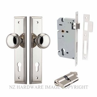 IVER 14338KENTR60KK PADDINGTON KEY-KEY ENTRANCE LOCK KITSET STEPPED PLATE POLISHED NICKEL