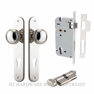 IVER 14332KENTR60KT PADDINGTON KEY-TURN ENTRANCE LOCK KITSET OVAL PLATE POLISHED NICKEL