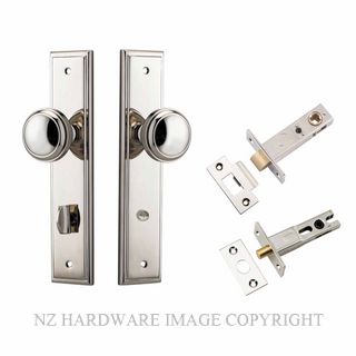 IVER 14338KPRIV60 PADDINGTON PRIVACY LATCH KITSET STEPPED PLATE POLISHED NICKEL