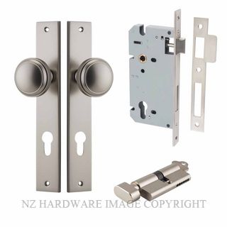 IVER 14820KENTR60KT PADDINGTON KEY-TURN ENTRANCE LOCK KITSET RECTANGULAR PLATE SATIN NICKEL