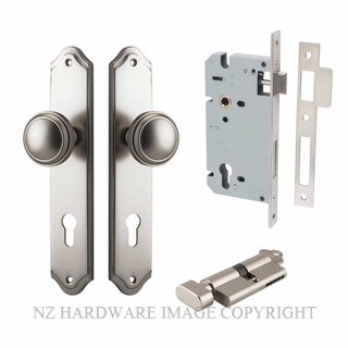 IVER 14826KENTR60KT PADDINGTON KEY-TURN ENTRANCE LOCK KITSET SHOULDERED PLATE SATIN NICKEL