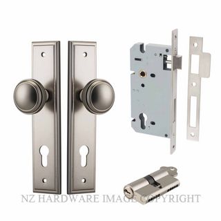 IVER 14838KENTR60KK PADDINGTON KEY-KEY ENTRANCE LOCK KITSET STEPPED PLATE SATIN NICKEL