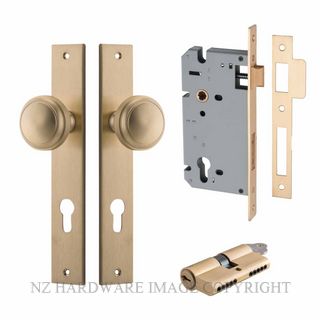 IVER 15320KENTR60KK PADDINGTON KEY-KEY ENTRANCE LOCK KITSET RECTANGULAR PLATE BRUSHED BRASS