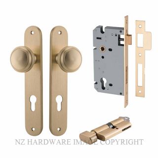 IVER 15332KENTR60KT PADDINGTON KEY-TURN ENTRANCE LOCK KITSET OVAL PLATE BRUSHED BRASS