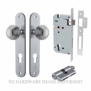 IVER 12336KENTR60KK GUILDFORD KEY-KEY ENTRANCE LOCK KITSET OVAL PLATE BRUSHED CHROME