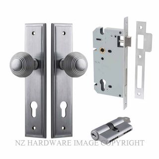 IVER 12342KENTR60KK GUILDFORD KEY-KEY ENTRANCE LOCK KITSET STEPPED PLATE BRUSHED CHROME