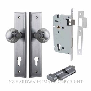 IVER 12342KENTR60KT GUILDFORD KEY-TURN ENTRANCE LOCK KITSET STEPPED PLATE BRUSHED CHROME
