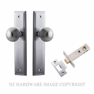 IVER 12342KPASS60 GUILDFORD PASSAGE LATCH KITSET STEPPED PLATE BRUSHED CHROME
