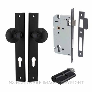 IVER 12824KENTR60KK GUILDFORD KEY-KEY ENTRANCE LOCK KITSET RECTANGULAR PLATE MATT BLACK