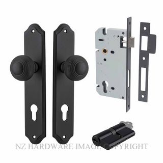 IVER 12830KENTR60KK GUILDFORD KEY-KEY ENTRANCE LOCK KITSET SHOULDERED PLATE MATT BLACK