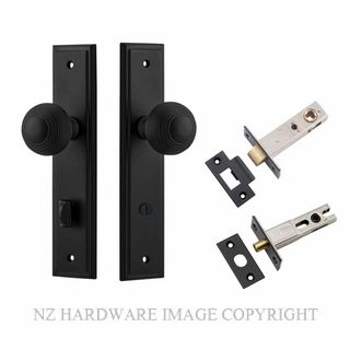 IVER 12842KPRIV60 GUILDFORD PRIVACY LATCH KITSET STEPPED PLATE MATT BLACK