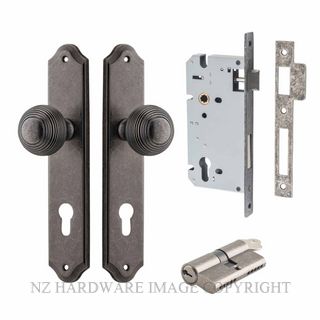IVER 13830KENTR60KK GUILDFORD KEY-KEY ENTRANCE LOCK KITSET SHOULDERED PLATE DISTRESSED NICKEL