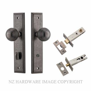 IVER 13842KPRIV60 GUILDFORD PRIVACY LATCH KITSET STEPPED PLATE DISTRESSED NICKEL