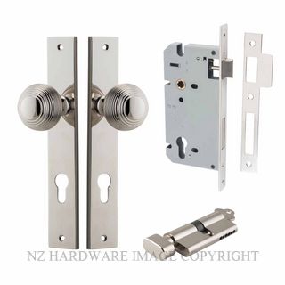 IVER 14324KENTR60KT GUILDFORD KEY-TURN ENTRANCE LOCK KITSET RECTANGULAR PLATE POLISHED NICKEL