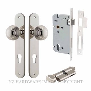 IVER 14336KENTR60KT GUILDFORD KEY-TURN ENTRANCE LOCK KITSET OVAL PLATE POLISHED NICKEL