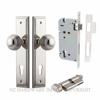 IVER 14342KENTR60KT GUILDFORD KEY-TURN ENTRANCE LOCK KITSET STEPPED PLATE POLISHED NICKEL