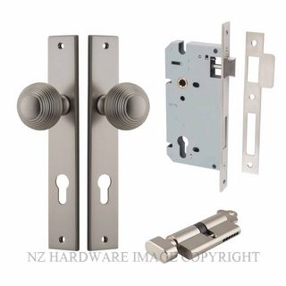 IVER 14824KENTR60KT GUILDFORD KEY-TURN ENTRANCE LOCK KITSET RECTANGULAR PLATE SATIN NICKEL
