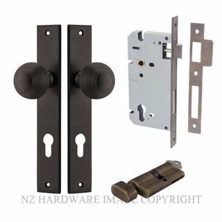 IVER 10824KENTR60KT GUILDFORD KEY-TURN ENTRANCE LOCK KITSET RECTANGULAR PLATE SIGNATURE BRASS