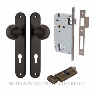 IVER 10836KENTR60KT GUILDFORD KEY-TURN ENTRANCE LOCK KITSET OVAL PLATE SIGNATURE BRASS