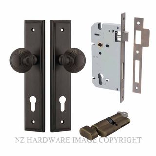 IVER 10842KENTR60KT GUILDFORD KEY-TURN ENTRANCE LOCK KITSET STEPPED PLATE SIGNATURE BRASS
