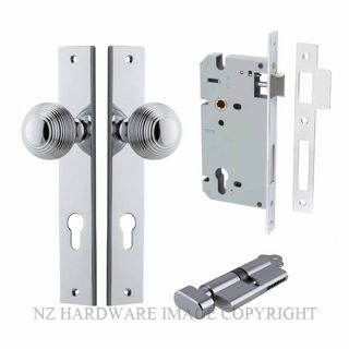 IVER 11824KENTR60KT GUILDFORD KEY-TURN ENTRANCE LOCK KITSET RECTANGULAR PLATE CHROME PLATE