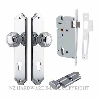 IVER 11830KENTR60KT GUILDFORD KEY-TURN ENTRANCE LOCK KITSET SHOULDERED PLATE CHROME PLATE