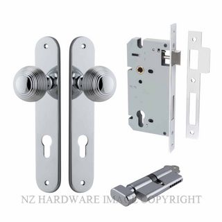IVER 11836KENTR60KT GUILDFORD KEY-TURN ENTRANCE LOCK KITSET OVAL PLATE CHROME PLATE