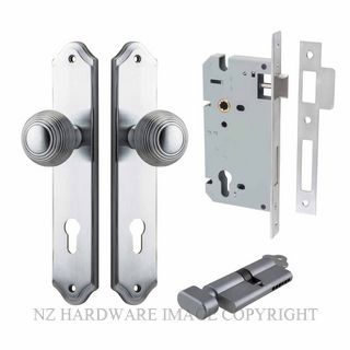 IVER 12330KENTR60KT GUILDFORD KEY-TURN ENTRANCE LOCK KITSET SHOULDERED PLATE BRUSHED CHROME
