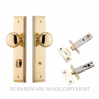 IVER 10340KPRIV60 CAMBRIDGE PRIVACY LATCH KITSET STEPPED PLATE POLISHED BRASS