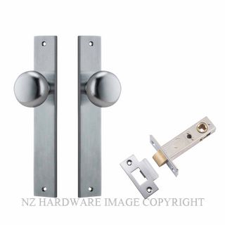 IVER 12322KPASS60 CAMBRIDGE PASSAGE LATCH KITSET RECTANGULAR PLATE BRUSHED CHROME