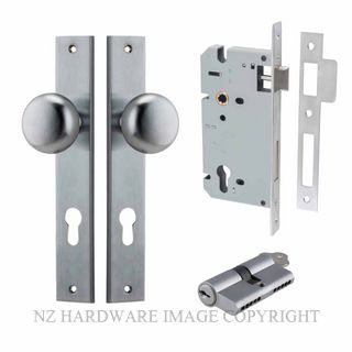 IVER 12322KENTR60KK CAMBRIDGE KEY-KEY ENTRANCE LOCK KITSET RECTANGULAR PLATE BRUSHED CHROME