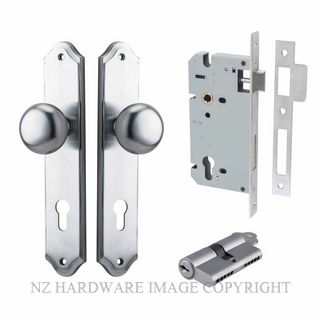 IVER 12328KENTR60KK CAMBRIDGE KEY-KEY ENTRANCE LOCK KITSET SHOULDERED PLATE BRUSHED CHROME