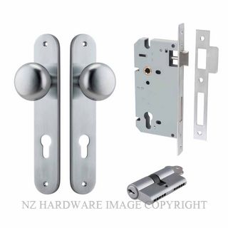 IVER 12334KENTR60KK CAMBRIDGE KEY-KEY ENTRANCE LOCK KITSET OVAL PLATE BRUSHED CHROME