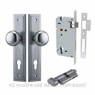 IVER 12340KENTR60KT CAMBRIDGE KEY-TURN ENTRANCE LOCK KITSET STEPPED PLATE BRUSHED CHROME