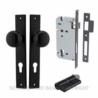 IVER 12822KENTR60KK CAMBRIDGE KEY-KEY ENTRANCE LOCK KITSET RECTANGULAR PLATE MATT BLACK