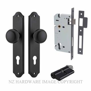 IVER 12828KENTR60KK CAMBRIDGE KEY-KEY ENTRANCE LOCK KITSET SHOULDERED PLATE MATT BLACK